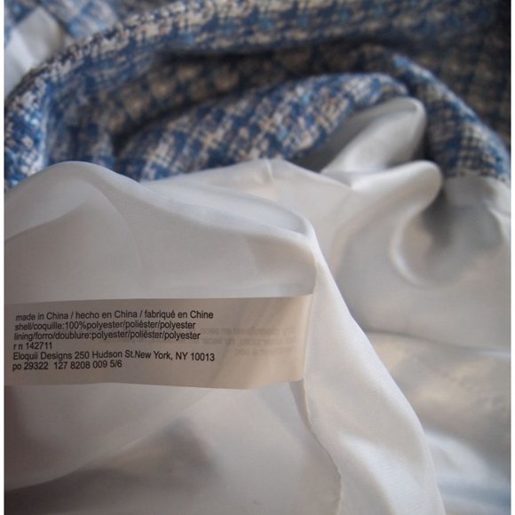 NWT Eloquii Womens Tweed Blazer 24 Jacket Blue Checkered Double Breasted Tweed - Picture 9 of 9